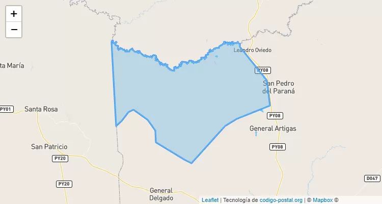 Código Postal Arekita, General Artigas - Itapúa