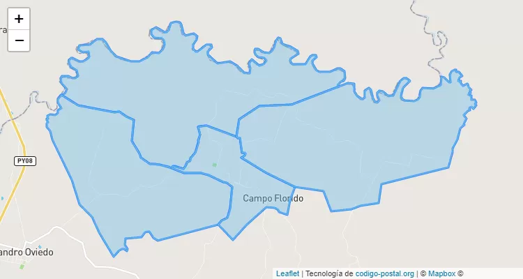 Código Postal Cañada Tebicuary, José Leandro Oviedo - Itapúa