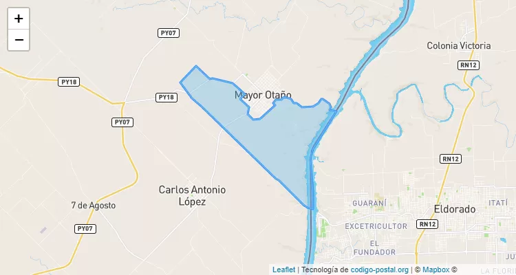 Código Postal 1ra Linea, Mayor Julio Dionisio Otaño - Itapúa