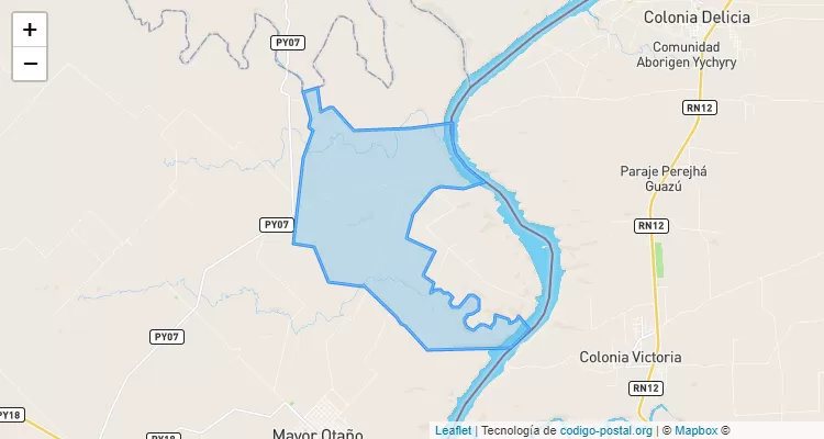 Código Postal Parejha 1ra Linea, Mayor Julio Dionisio Otaño - Itapúa