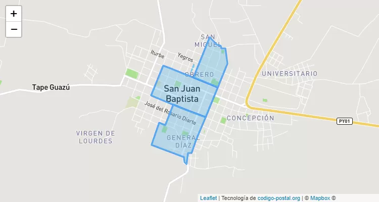 Código Postal Centro, San Juan Bautista de las Misiones - Misiones