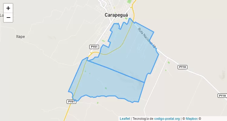 Caazapa, Carapeguá - Paraguarí ZIP Code