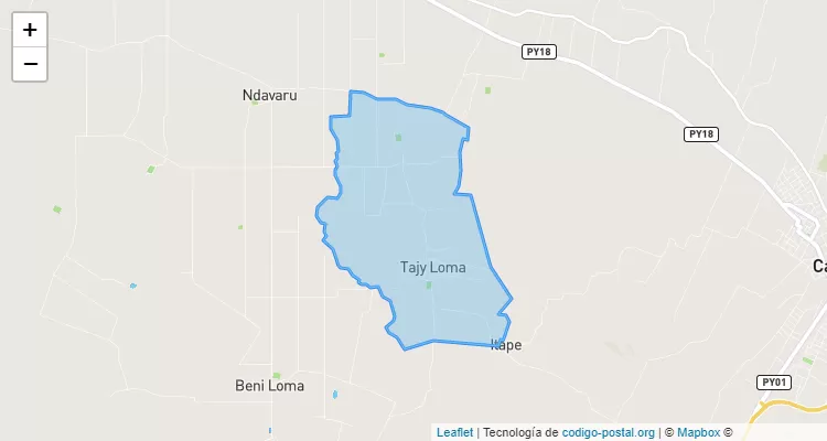Código Postal Tajy Loma, Carapeguá - Paraguarí
