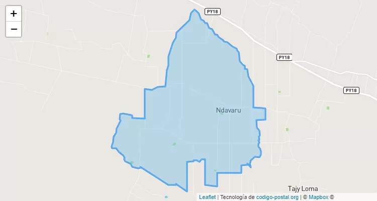 Código Postal Ndavaru, Carapeguá - Paraguarí