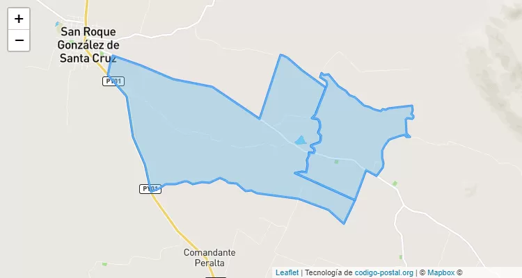 Código Postal Potrero, Roque González de Santa Cruz - Paraguarí