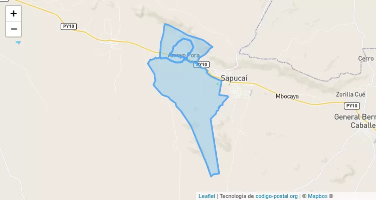 Código Postal Arroyo Pora, Sapucái - Paraguarí