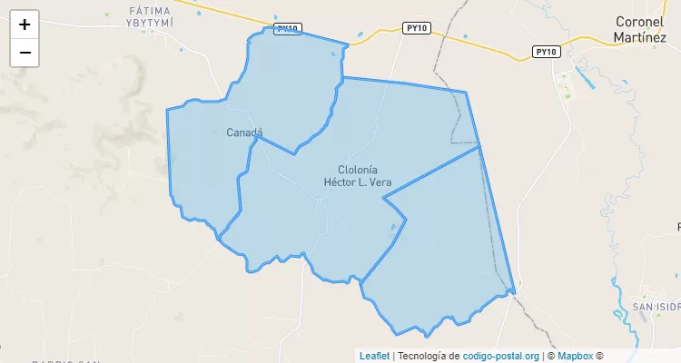 Código Postal Cañada, Ybytymí - Paraguarí