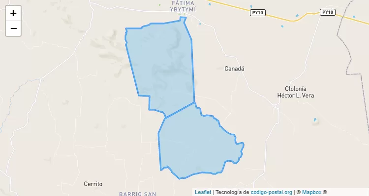 Código Postal Cerro San Antonio, Ybytymí - Paraguarí