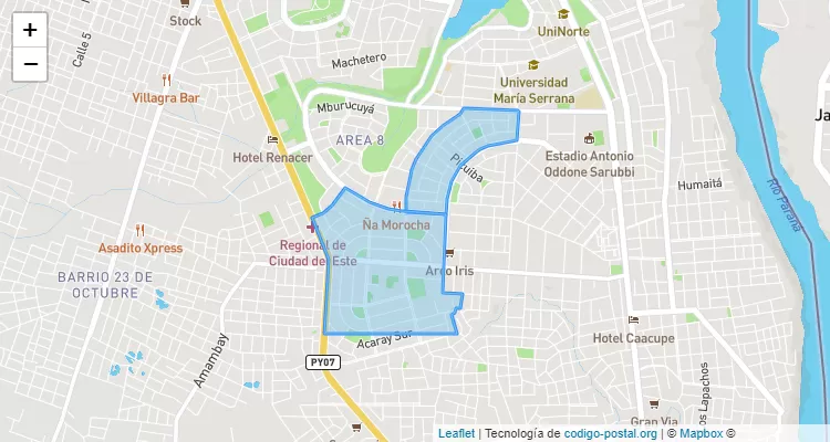 Código Postal Area 3, Ciudad del Este - Alto Paraná