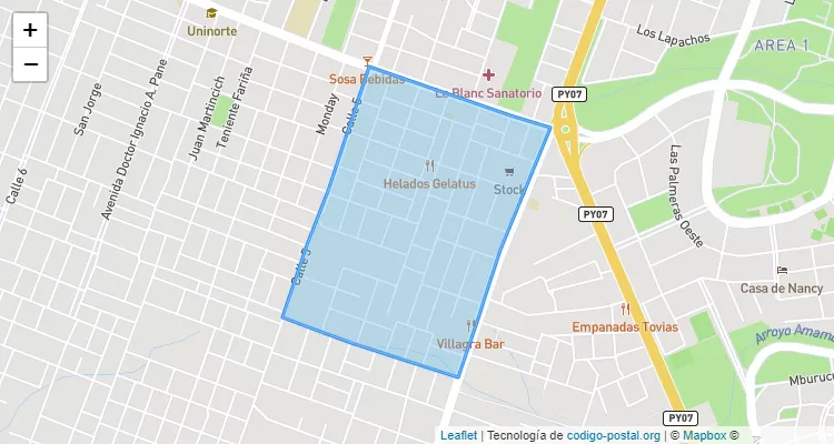 Código Postal San Alfredo, Ciudad del Este - Alto Paraná