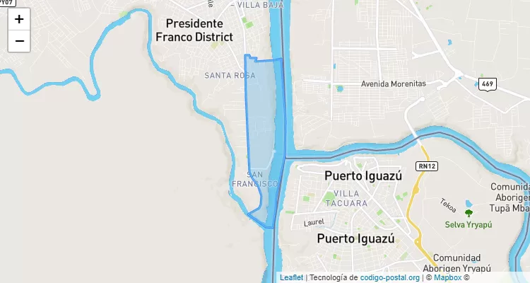 Código Postal San Francisco, Presidente Franco - Alto Paraná