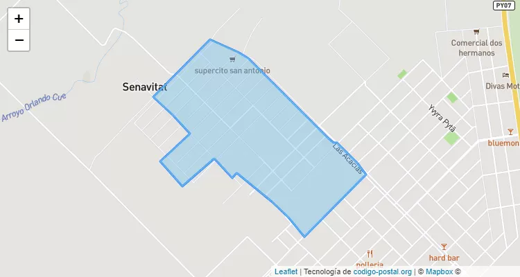 Código Postal Villa Deportiva, Hernandarias - Alto Paraná