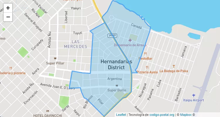 Código Postal San Antonio, Hernandarias - Alto Paraná