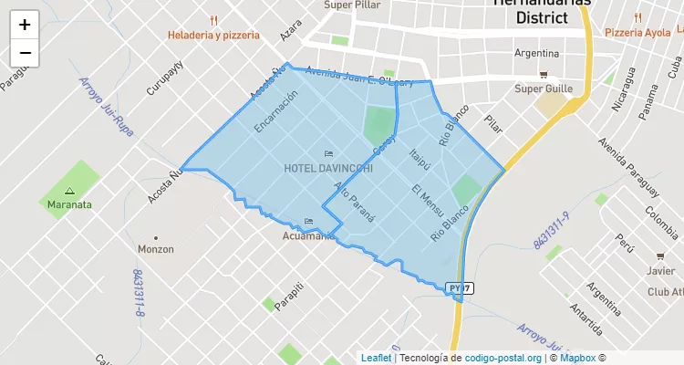 Código Postal San Pablo, Hernandarias - Alto Paraná