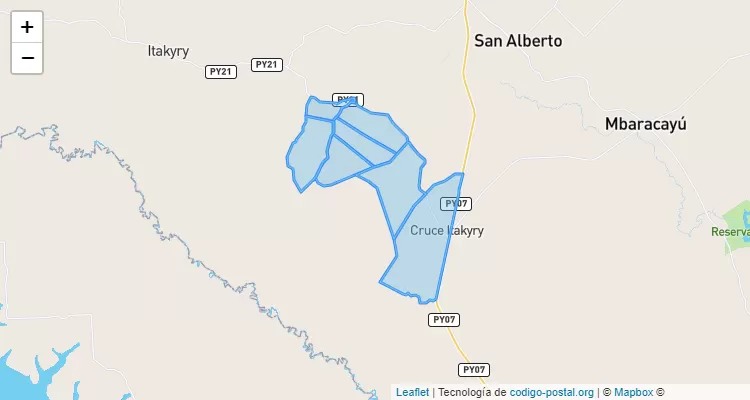 Código Postal Yvy Timbo, Itakyry - Alto Paraná