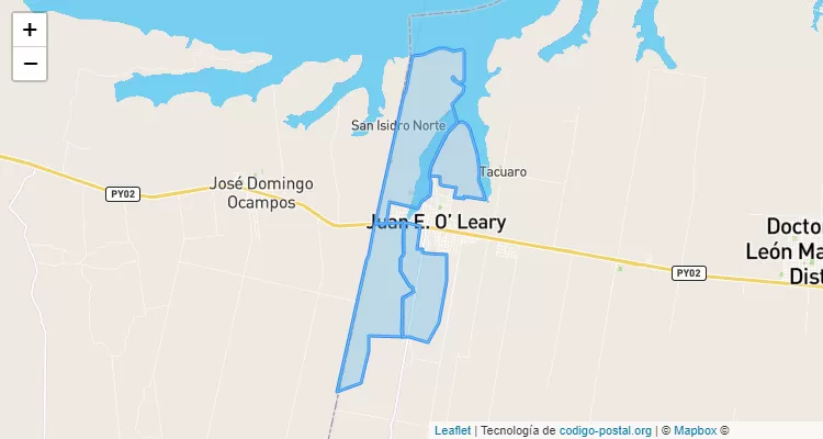 Código Postal María Auxiliadora, Juan E. O`leary - Alto Paraná