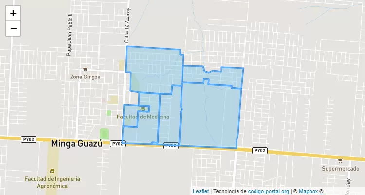 Código Postal San Bernardo, Minga Guazú - Alto Paraná