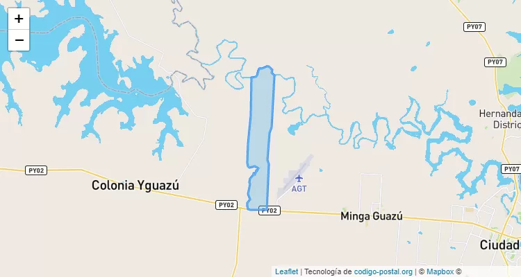 Código Postal Calle 28 Acaray, Minga Guazú - Alto Paraná