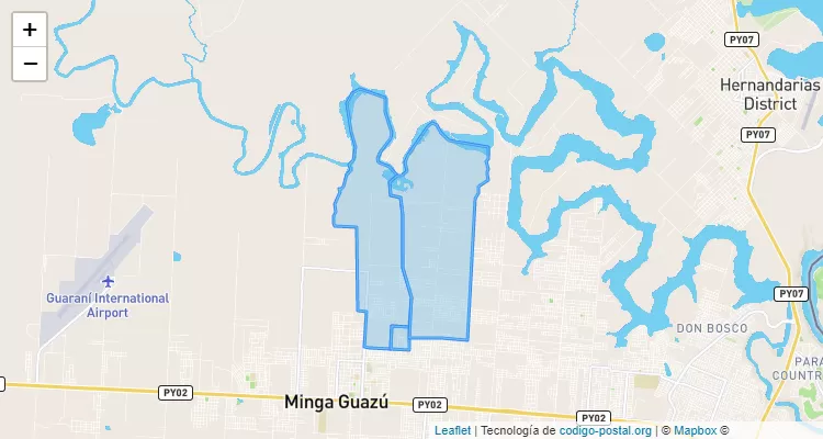 Código Postal Virgen del Carmen, Minga Guazú - Alto Paraná