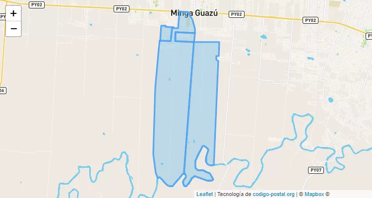 Código Postal Calle 18 Monday, Minga Guazú - Alto Paraná