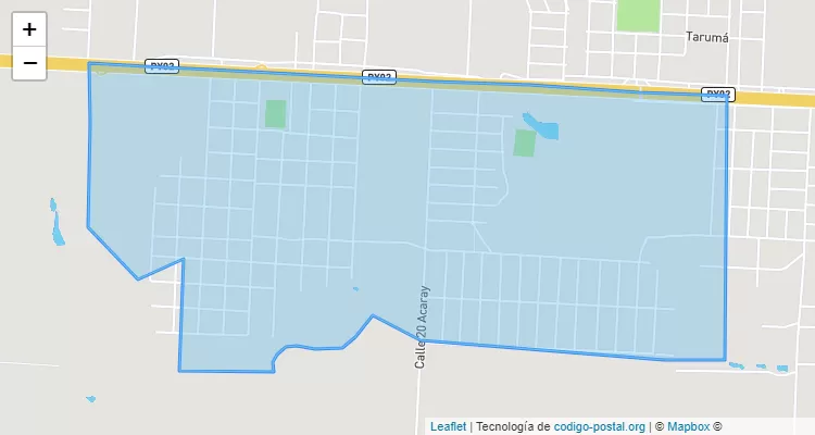 Código Postal Calle 20 Monday Sub-Urbano, Minga Guazú - Alto Paraná