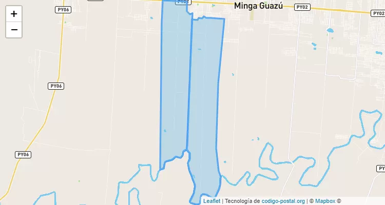 Código Postal Calle 20 Monday, Minga Guazú - Alto Paraná