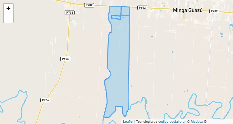 Código Postal Calle 24 Monday, Minga Guazú - Alto Paraná