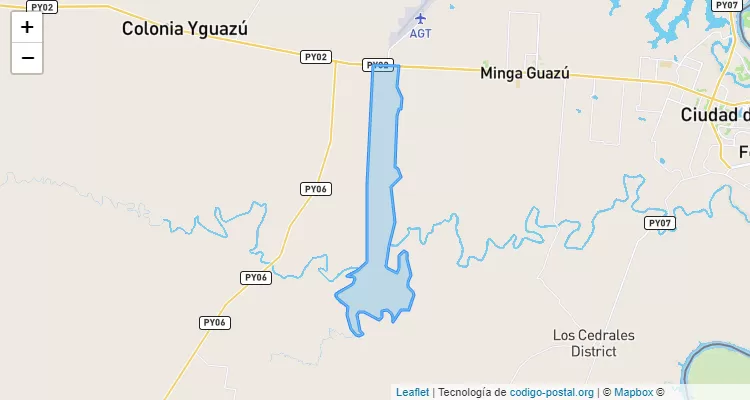 Código Postal Calle 26 Monday, Minga Guazú - Alto Paraná