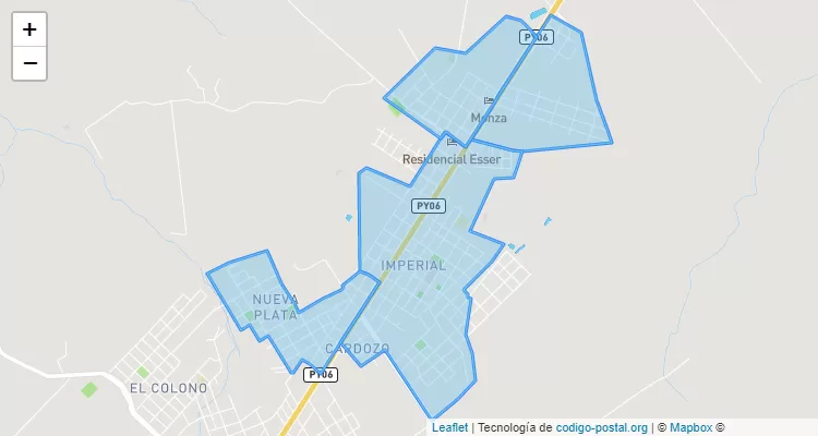 Código Postal Sinuelo, Santa Rita - Alto Paraná