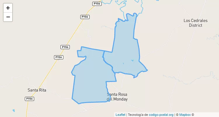 Código Postal Santa María, Santa Rosa del Monday - Alto Paraná