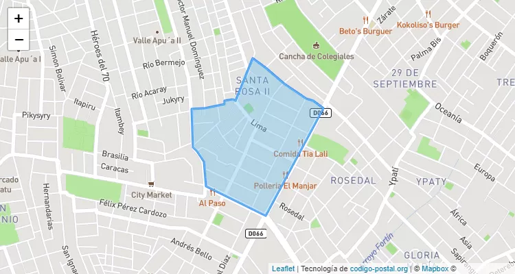 Código Postal Santa Rosa I, Lambaré - Central