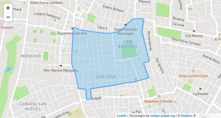 Código Postal San Antonio, Lambaré - Central