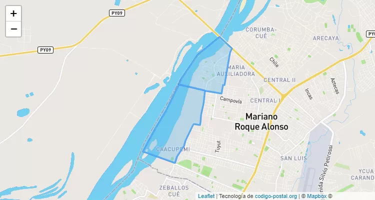 Código Postal Remanso, Mariano Roque Alonso - Central