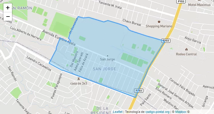 Código Postal San Jorge, Mariano Roque Alonso - Central