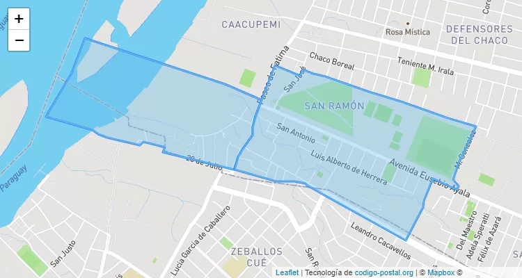Código Postal San Ramón, Mariano Roque Alonso - Central