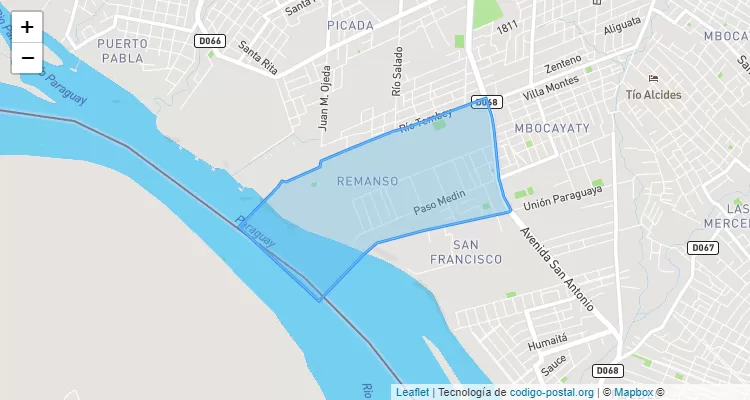 Código Postal Remanso, Villa Elisa - Central