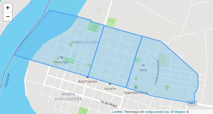 Código Postal Inmaculada, Villeta - Central