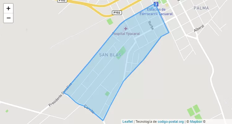 Código Postal San Blas, Ypacaraí - Central
