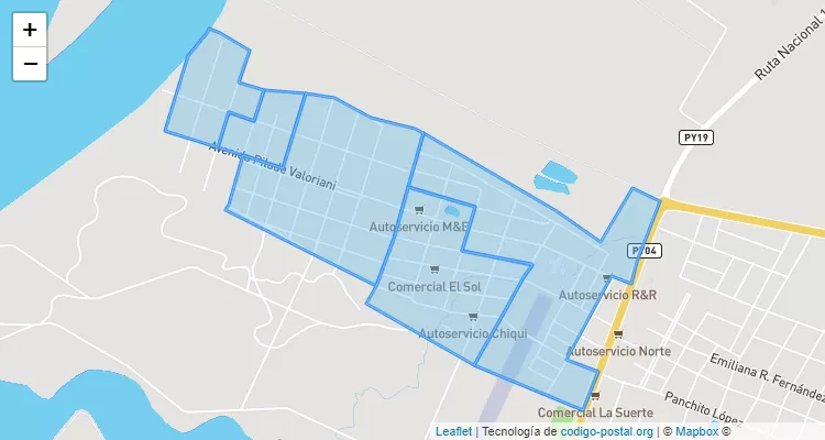 Código Postal San Alfonso, Pilar - Ñeembucú