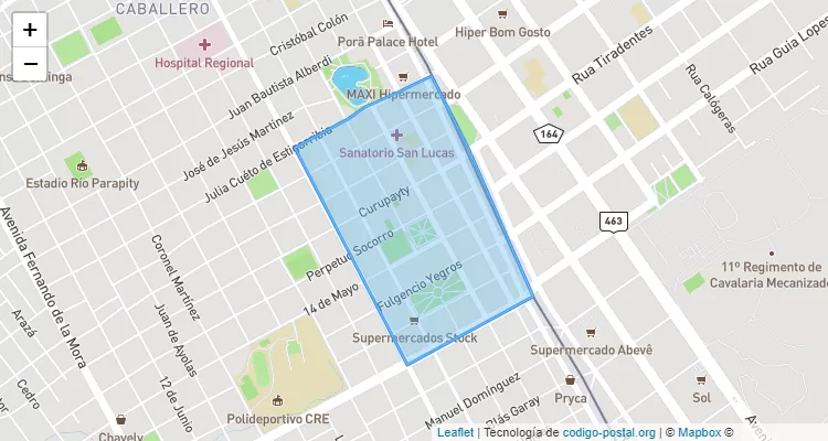 Código Postal Perpetuo Socorro Centro, Pedro Juan Caballero - Amambay