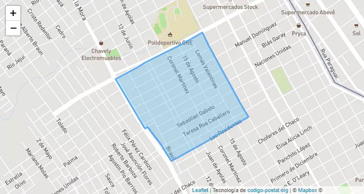 Código Postal Virgen de Caacupé, Pedro Juan Caballero - Amambay