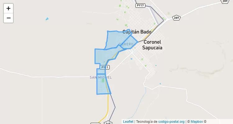 Código Postal Obrero, Capitán Bado - Amambay