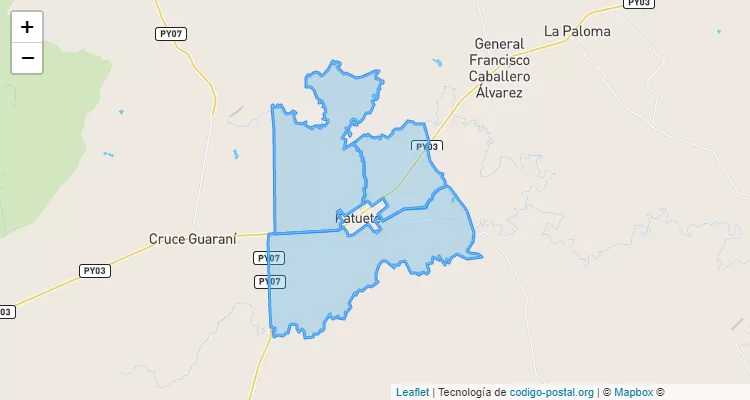 Código Postal Fazenda Paloma, Katueté - Canindeyú