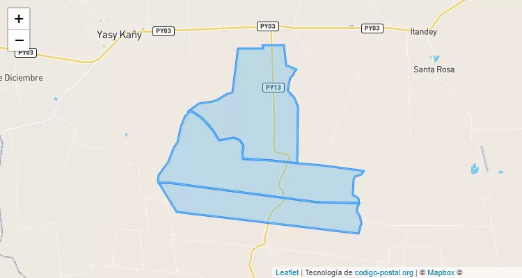 Código Postal Calle Takuapi, Yasy Cañy - Canindeyú