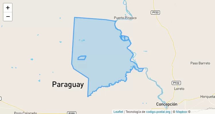 Código Postal Zona Ceibo, Puerto Pinasco - Presidente Hayes