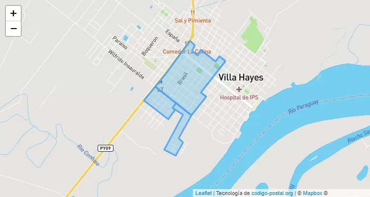 Código Postal Gubier, Villa Hayes - Presidente Hayes