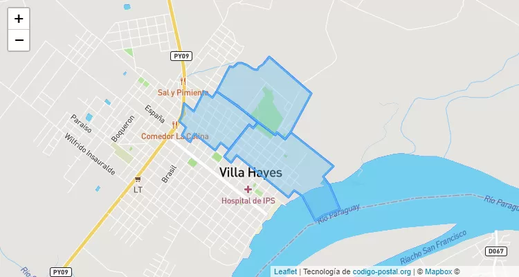 Código Postal Pañete, Villa Hayes - Presidente Hayes