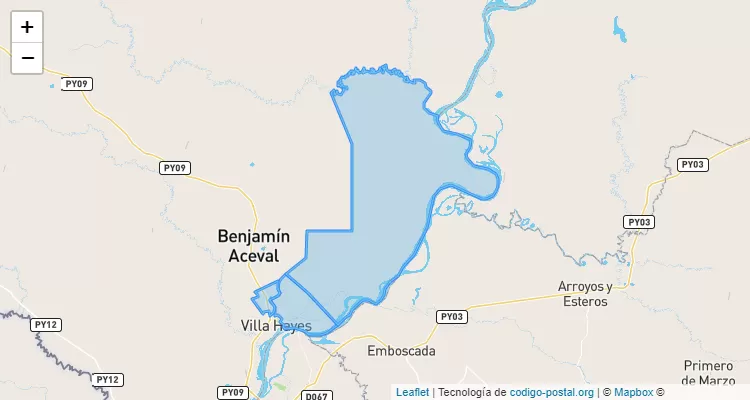 Código Postal Costa Guasu, Villa Hayes - Presidente Hayes