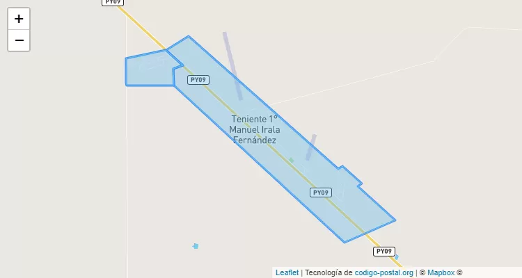 Código Postal Rosa Mística, Tte. 1° Manuel Irala Fernández - Presidente Hayes