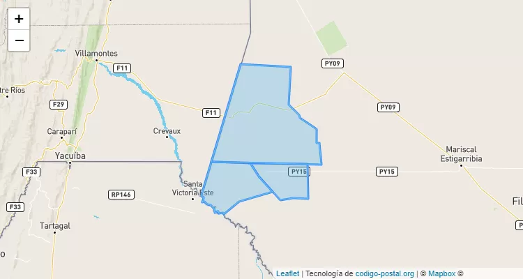 Código Postal Cruce Don Silvio, Mariscal José Félix Estigarribia - Boquerón